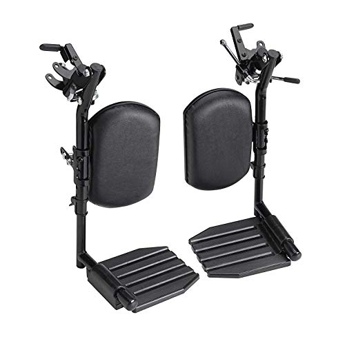 Invacare Wheelchair Legrests, Elevating, Aluminum Footplates, Padded Calf Pads, 1 Pair, T94HAP, Black