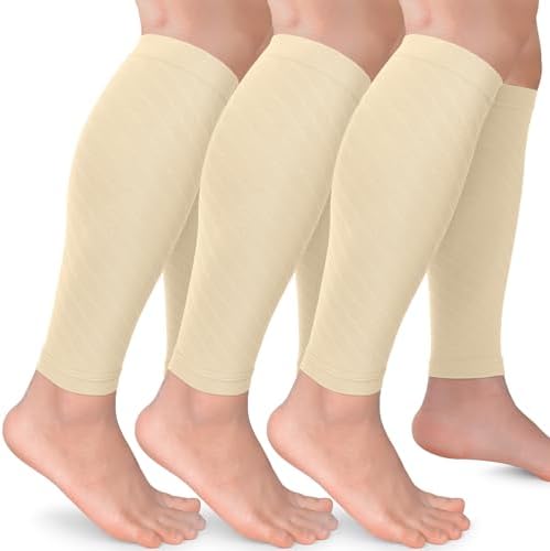3 Pairs Calf Compression Sleeves for Women Men, Leg Compression Sleeve Calf Brace for Support Running Shin Splints