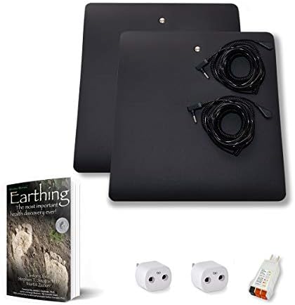 Earthing Chair Mat Kit 2 Pack, Grounding Mat for Chairs, Clint Ober's Earthing Products, Black