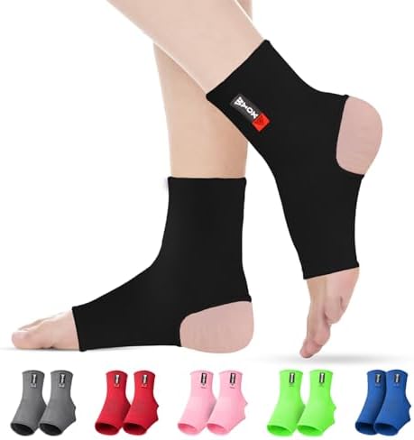 WYOX Ankle Brace for Sprained Ankle - Stabilizer Brace for Women, Support for Men, Achilles Tendonitis Wrap, and Compression Sleeve - Perfect for Running, Gym, Boxing, and Sports (Black, L/XL)