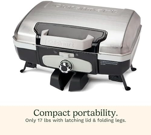 Cuisinart CGG-180TS Petit Gourmet Portable Tabletop Gas Grill, Stainless Steel