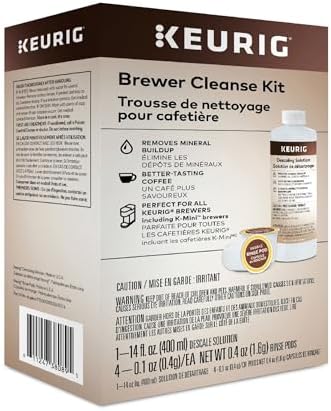Keurig Brewer Cleanse Kit For Maintenance Includes Descaling Solution & Rinse Pods, Compatible with Keurig Classic/1.0 & 2.0 K-Cup Pod Coffee Makers, 4 Count