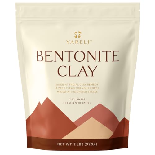 Bentonite Clay Powder Facial Mask & Cleansing Bath, Pure Indian Clay, 2lb (32oz)