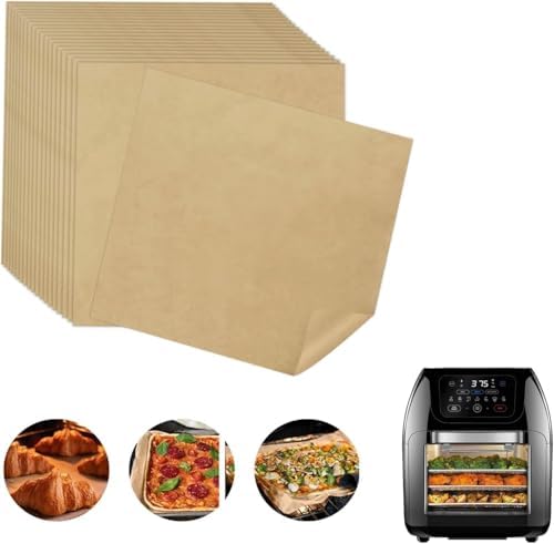 Air Fryer Liners Disposable Compatible with CHEFMAN 10 Qt Multifunctional Digital Air Fryer Accessories, Unbleached Parchment Paper, 200 PCS Square Non-Stick Baking Paper