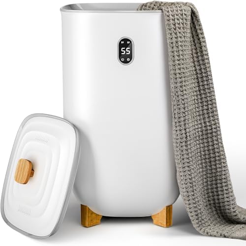 AGLUCKY Towel Warmer for Bathroom, 40L Large Towel Warmers Bucket with 2 Heating Modes, LCD Screen, 20/40/60/90 Min Auto Shut-Off, Fits 2 Blankets, Bathrobes, PJ's, Ideal Gift for Family, White