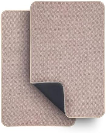 Bath Mat,Ultra Thin Bathroom Rugs,Rubber Bath Mats for Bathroom,No Slip Bath Rugs,Quick Dry,Machine Washable,Low Pile,Absorbent,Shower Outside,Sink,Home Decor Accessories.Beige,1'5"x2'3"(2 Pack)