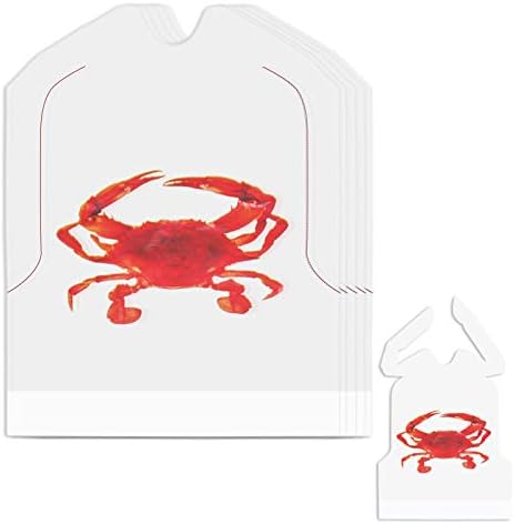Nonley Crab Bibs 25/50/200 Pack, 23" Disposable Lobster Bibs for Adults, Plastic Funny for Seafood Boil Party