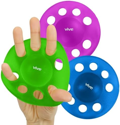 Vive Finger Strengthener Exerciser (3 pack) - Hand Grip Stretcher Rehab, Exercise Kit for Adults, Finger Trainer Resistance, Arthritis & Thumb Therapy, Muscle Recovery, Carpal Tunnel & Guitar Practice