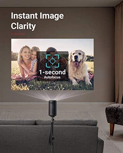 Anker Nebula Capsule Max, Pint-Sized Wi-Fi Mini 200 ANSI Lumen Portable movie Projector, 8W Speaker, 100 Inch Picture, 4-Hour Video Playtime, Outdoor Projector (Renewed)
