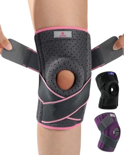 ABYON Knee Brace for Women/Men Plus Size Meniscus Tear, ACL, Arthritis.Knee Support with Dual Side Stabilizers & Crossed Compression Straps Maximum Support for Knee Pain Relief and Fast Recovery - Please Check How To Size Video