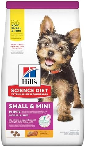 Hill's Science Diet Small & Mini Breeds, Puppy, Premium Nutrition Dry Dog Food, Chicken & Barley Recipe, 12.5 lb Bag