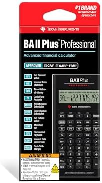 Texas Instruments BA II Plus Professional Financial Calculator Silver 9.8 Inch
