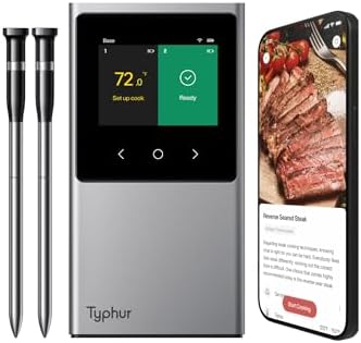Typhur Sync WiFi Wireless Meat Thermometer Digital, 2 Probes, Smart Base, LCD Display, Unlimited Range, Bluetooth 5.4, Improved Stability, NIST-Certified Accuracy, BBQ, Grill, Smoker, Oven, Kitchen