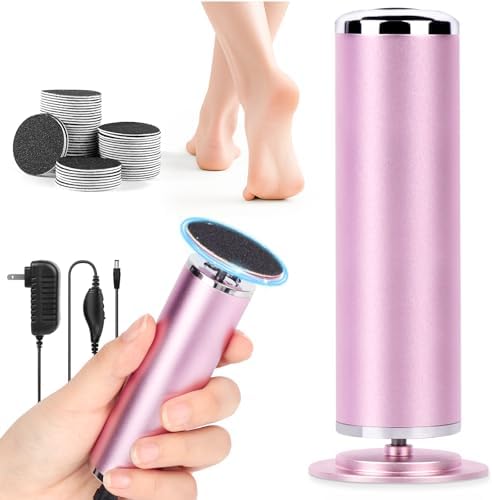 Electric Foot File Remover Callus: Profesional Pedicure Tool for Callus Remover - Adjustable Speed Feet File Grinder for Skin and Calluses with 60 Pcs Replacement Sandpaper Disk for Home Spa Salon