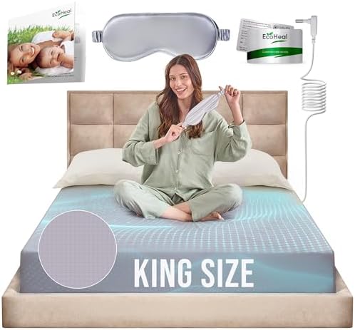 Earth Grounding Sheets King Size with 12% Silver Fiber & 4% Silk & 84% Cotton - Gray - SGS Quality Certified Grounded Well Bed Sheet - Conductive Fitted Sheet for Better Sleep