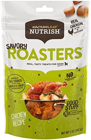 Rachael Ray Nutrish Savory Roasters Real Meat Dog Treats, Roasted Chicken Recipe, 5 Ounces (Pack of 5), Grain Free