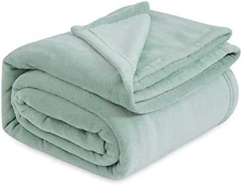 Bedsure Sage Green Fleece Blanket King Size - 280GSM Soft Lightweight Plush Cozy Blankets for Bed, Sofa, Couch, Travel, Camping