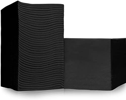 500 Pack Cocktail Napkins Paper - Quality 3-Ply Black Beverage Napkins - Restaurant, Event, Bar Napkins - Perfect Size Dessert Napkins - Party Napkins Bulk - Elegant Wedding Napkins Disposable