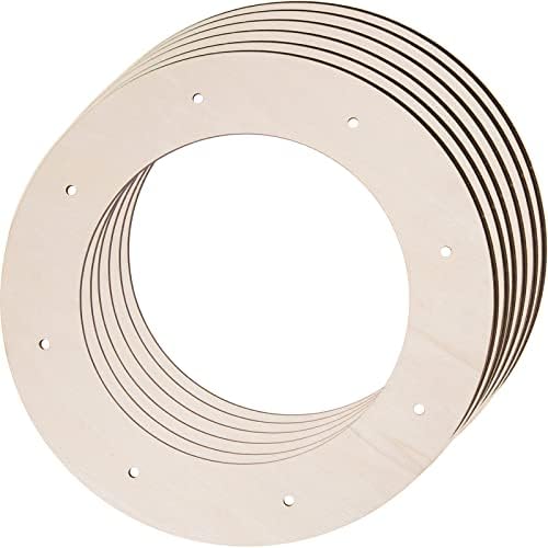 12 Pcs Wooden Wreath Frames for Crafts Unfinished Wooden Craft Floral Hoop Rings DIY Christmas Garland Wood Hanging Decorations for DIY Christmas Wedding Holiday Wreath Wall Home Craft Decor,12 Inch