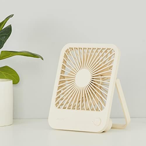JISULIFE Desk Fan Battery Rechargeable, 4500mAh 180°Foldable Portable Personal Fan, 4 Speeds Adjustable Long Battery-life for Home Office Travel Outdoor Gifts for Women Men-Brown