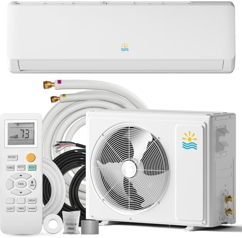 12000 Mini Split AC/Heating System - 19 SEER2 Mini Split AC Unit Inverter Heating and Cooling, 115v Energy Efficient Ductless Air Conditioner Up to 750sq.ft, 24H Timer, Installation Kit