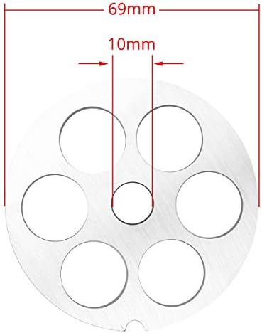 #12 Stainless Steel Meat Grinder Plate Discs Blades for Kitchenaid Mixer FGA Food Chopper and Hobart, LEM, Cabelas, Weston, MTN Meat Grinders