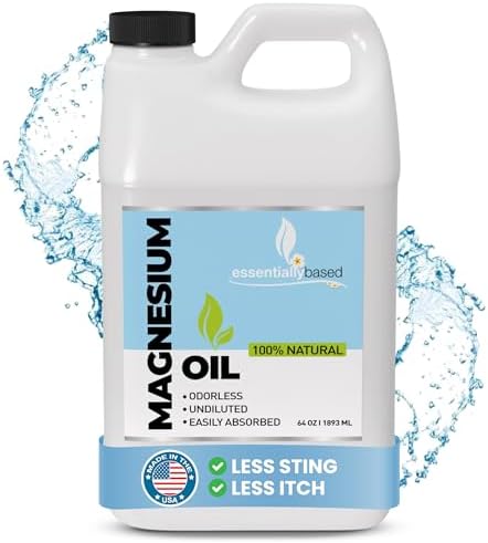 Pure Magnesium Oil Spray 64oz - Topical Magnesium Spray for Sleep Extra Strength - Less Sting - Less Itch - 100% Natural and Organic Oil - Made in USA