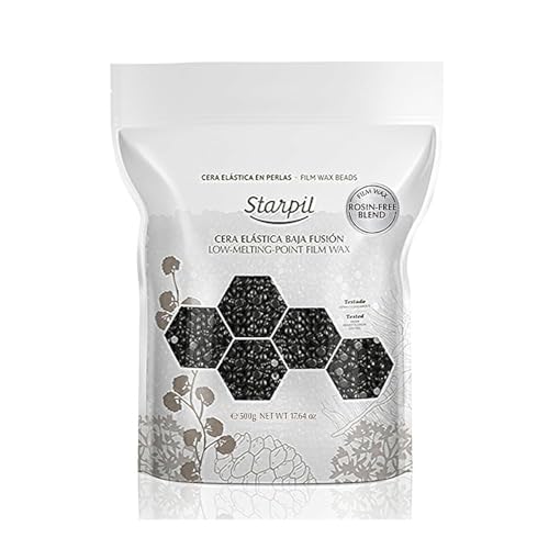 Starpil Wax 500g / 1.1 lb Black hypoallergenic Hard Wax Beads for Painless Hair Removal, Polymer Blend Bikini Wax, Coarse Hair Removal hypoallergenic wax Beads for Sensitive Skin