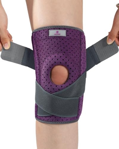 ABYON Knee Brace for Women/Men Plus Size Meniscus Tear, ACL, Arthritis.Knee Support with Dual Side Stabilizers & Crossed Compression Straps Maximum Support for Knee Pain Relief and Fast Recovery - Please Check How To Size Video