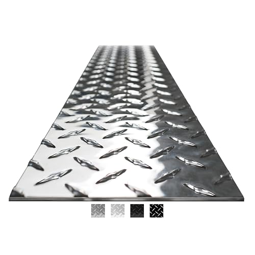 6in. X 96in. - DiamondLife Diamond Plate Sheet Metal, Heavy-Duty Genuine Commercial-Grade Mill Finish Diamondplate Aluminum Sheet, USA Made Aluminum Tread Plate - Natural