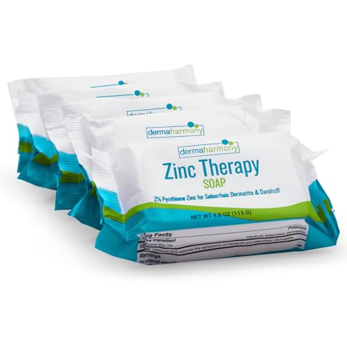 Set of 5 2% Pyrithione Zinc (ZnP) Bar Soap 4 oz - Crafted for Those with Skin Conditions - Seborrheic Dermatitis, Dandruff, etc.