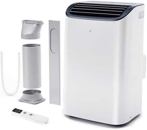 EUHOMY Portable Air Conditioners 14,000 BTU up to 700 Sq.Ft, 4-in-1 Portable AC Unit with Cool, Dehumidifier, Fan, Sleep Modes, Room AC 46dB Low Noise, 24H Timer, Auto Swing, Easy to Install
