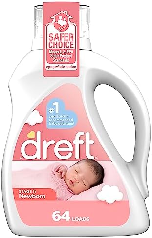 Dreft Stage 1: Newborn Hypoallergenic Liquid Baby Laundry Detergent (HE), Natural for Baby, Newborn, or Infant, 92 Oz (64 loads), Packaging may vary