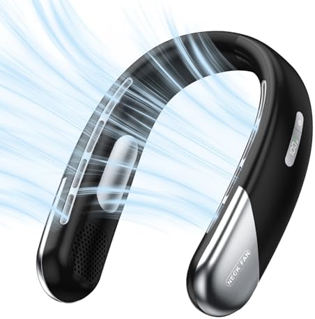 Portable Neck Fan Personal 4000mah Bladeless Cooling Neck Fan Blow Cold Air Neck Cooler Wearable Fan Around Your Neck Adjustable Hands Free Rechargeable Gift For Men Women Mom Dad Travel Essentials