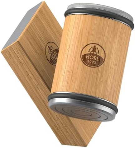 HORL 2 Oak Kitchen Knife Sharpener for Razor Sharp Edges Made in Germany - Rolling Sharpener for knives - Rolling Knife Sharpening Kit with Magnetic Holder with 15 & 20 Degrees