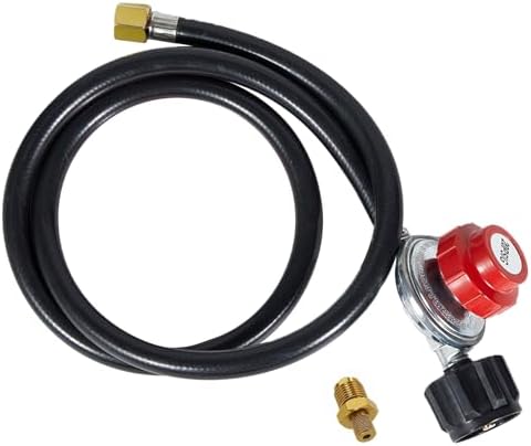 Propane Regulator,4 Feet High Pressure 0-20 PSI Gas Burner Adjustable Hose,Suitable for propane tanks