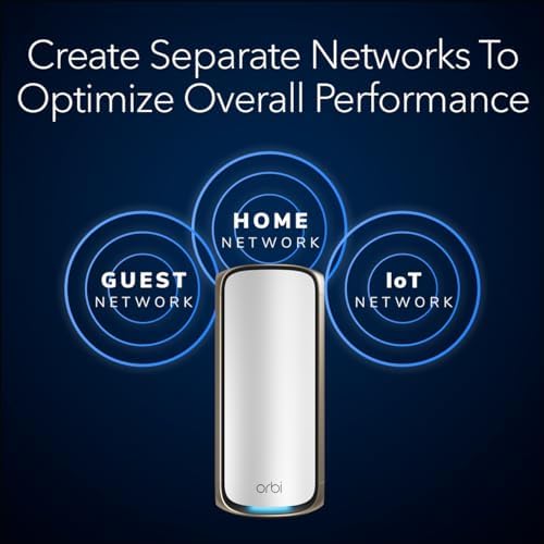 NETGEAR Orbi 970 Series Quad-Band WiFi 7 Mesh Router (RBE971S), Covers Up to 3,300 sq. ft., 200 Devices, 10 Gig Internet Port, Expandable to Create A Mesh System, BE27000 802.11be (Up to 27Gbps)
