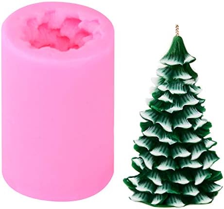 3D Christmas Tree Candle Mold Silicone Molds for Candle Making Xmas Pine Tree Silicone Soap Molds DIY Cake Decoration Bath Bomb Chocolate Jello Crayon Wax
