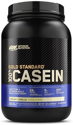 Optimum Nutrition Gold Standard 100% Micellar Casein Protein Powder, Slow Digesting, Helps Keep You Full, Overnight Muscle Recovery, Creamy Vanilla, 1.81 Pound (Packaging May Vary)