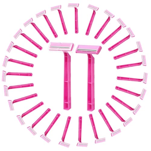 60 Count Women's Disposable Razors, Twin Blade Shaving Razor Pink Stainless Steel Women's Disposable Razors for Men Women Camping Traveling Home