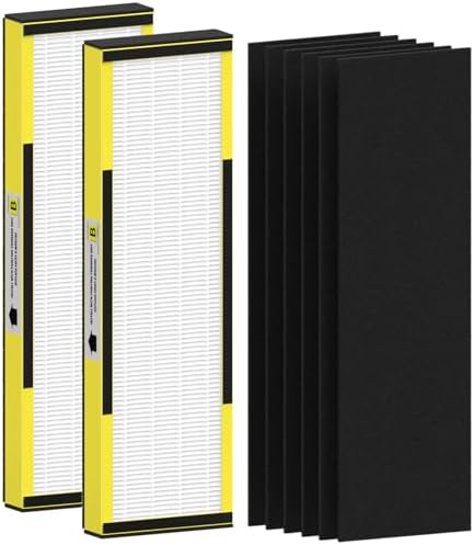2 Packs FLT4825 HEPA Replacement Filter B Compatible with AC4825 AC4825E AC4300 AC4800 AC4900 AC4850, 2 True HEPA Filters & 6 Activated Carbon Pre-Filters