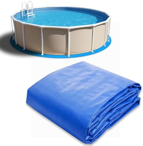 18 FT Round Pool Liner Pad for Above Ground Swimming Pool, Outdoor Pool Mat for Above Ground Pool Pad, Under Pool Floor Liner Underlayment Pad, Prevents Punctures Pool Mat Protector Tarp (18 FT)