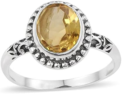 925 Sterling Silver Ring for Womens, Oval Gemstone Unique Handcrafted Ring