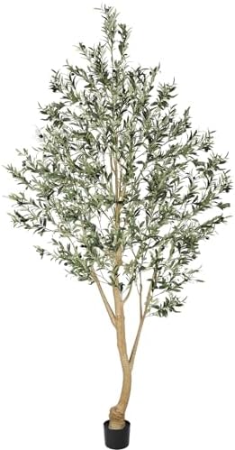 Realead Tall Faux Olive Tree 9ft - Realistic Large Silk Olive Tree Artificial Indoors - Fake Olive Trees with Branches and Fruits - Artificial Olive Trees for Home Office Decor Indoor