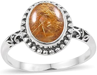 925 Sterling Silver Ring for Womens, Oval Gemstone Unique Handcrafted Ring