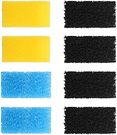 AquaMiracle Aquarium Filter Replacement Sponge, Fish Tank Filter Replacement Parts, Including 2 x Coarse Sponge, 2 x Fine Sponge & 4 x Carbonized Sponge