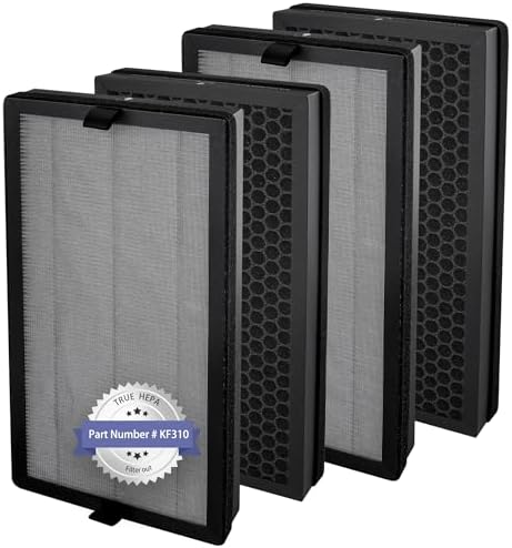KF310 Replacecment Filter Compatible with Kenmore SMART 1500e Series Air Purifier PM3020, Part No.KF310 Filters, with 3-in-1 True HEPA Filters, 4-Pack