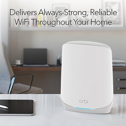 NETGEAR Orbi Whole Home Tri-Band Mesh WiFi 6 System (RBK762S) – Router With 1 Satellite Extender - Coverage up to 5,000 sq. ft, 75 Devices – Armor Security - AX5400 802.11ax (up to 5.4Gbps) (Renewed)