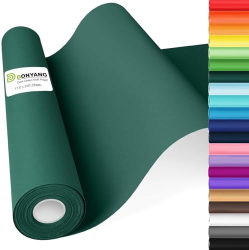 Green Christmas Wrapping Paper, 17.5"x506" (80 1/4FT) Dark Green Art Craft Bulletin Board Construction Kraft Paper Roll for Gift Wrapping, Mother's Day, Christmas, DIY Bouquet, Floral Supplies