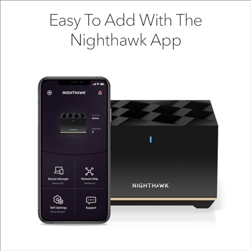 NETGEAR Nighthawk Tri-Band Whole Home Mesh WiFi 6E Add-on Satellite (MS90) – Works with Your Nighthawk MK93S System - Adds Up to 2,500 sq. ft. Coverage - AXE5700 (Up to 5.7Gbps)